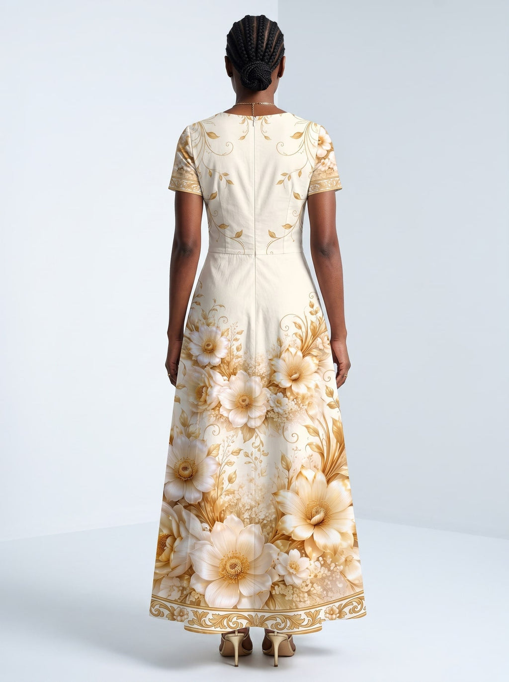 'Msalaba' Short Sleeve Maxi Dress
