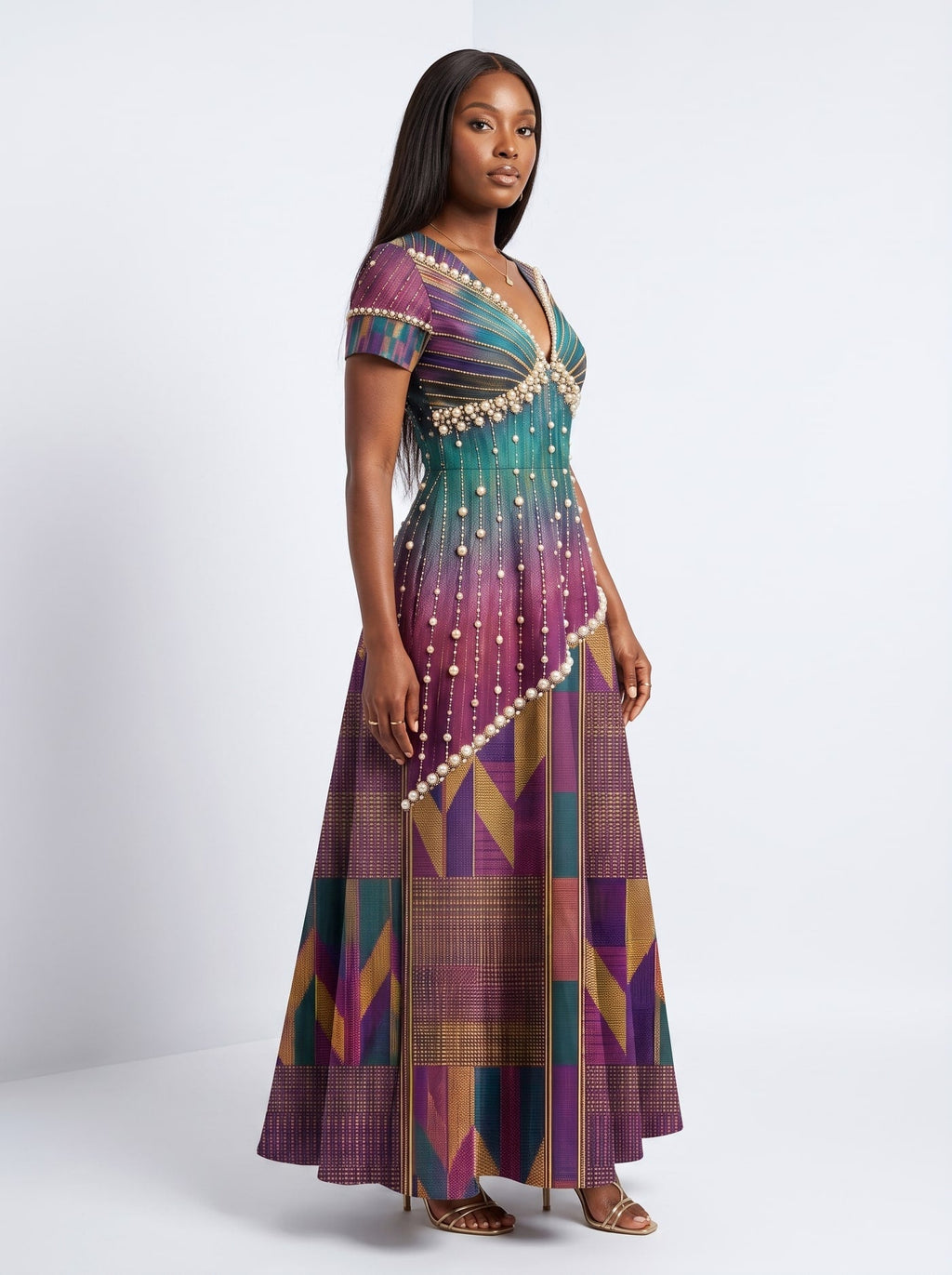 'Lulu' Short Sleeve Maxi Dress