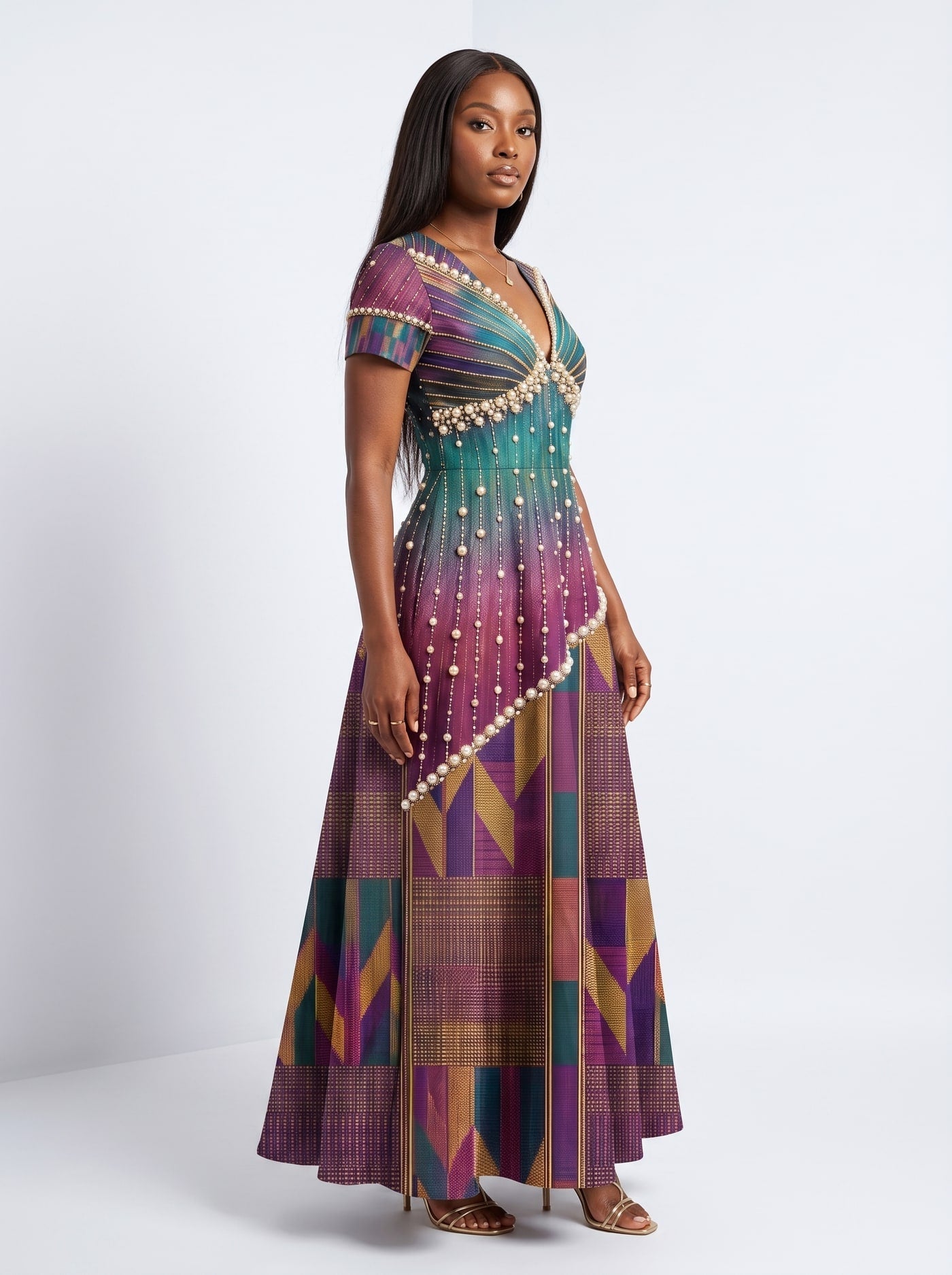 'Lulu' Short Sleeve Maxi Dress