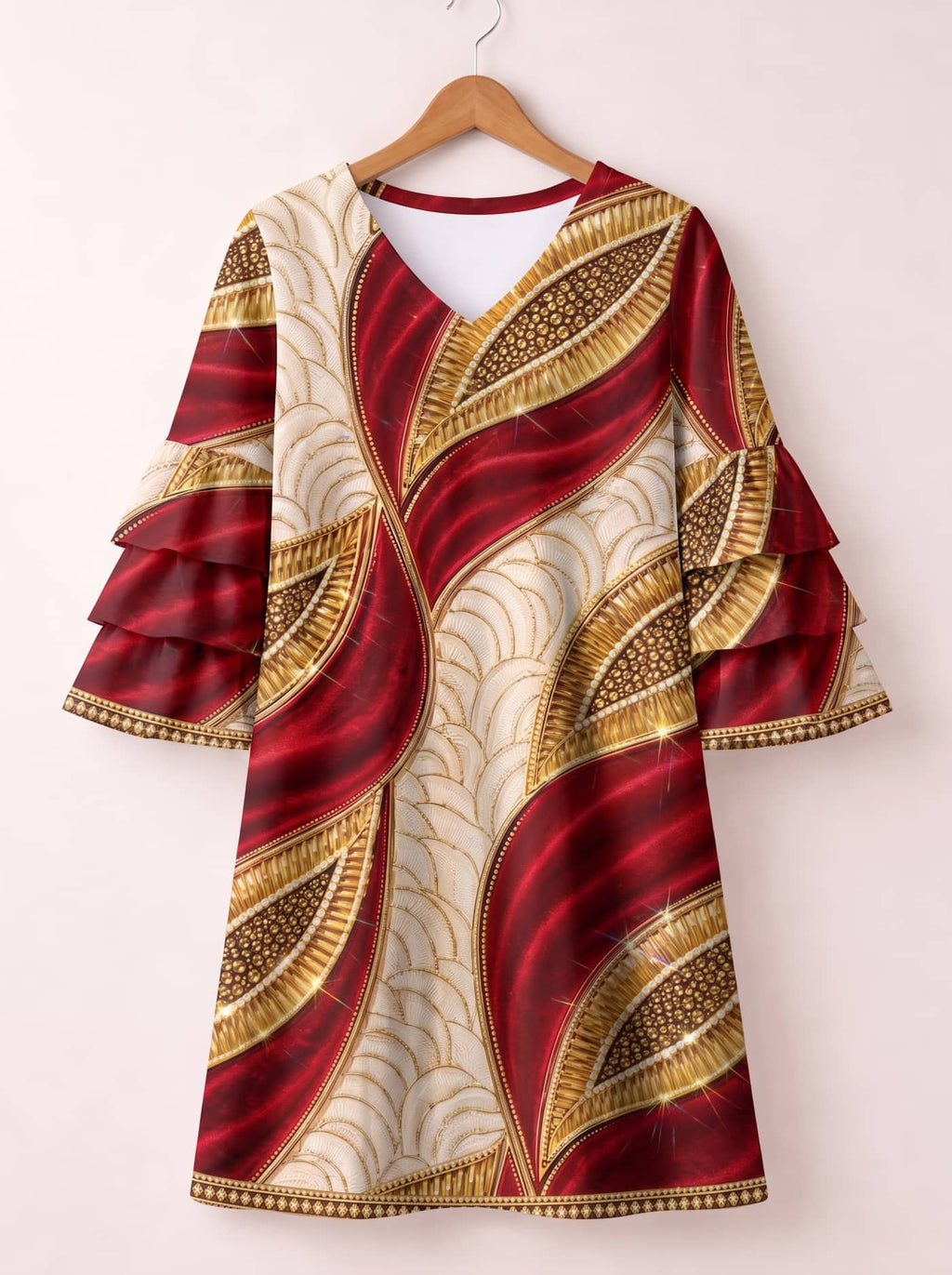 'Utukufu' Stacked Ruffle Sleeve Dress