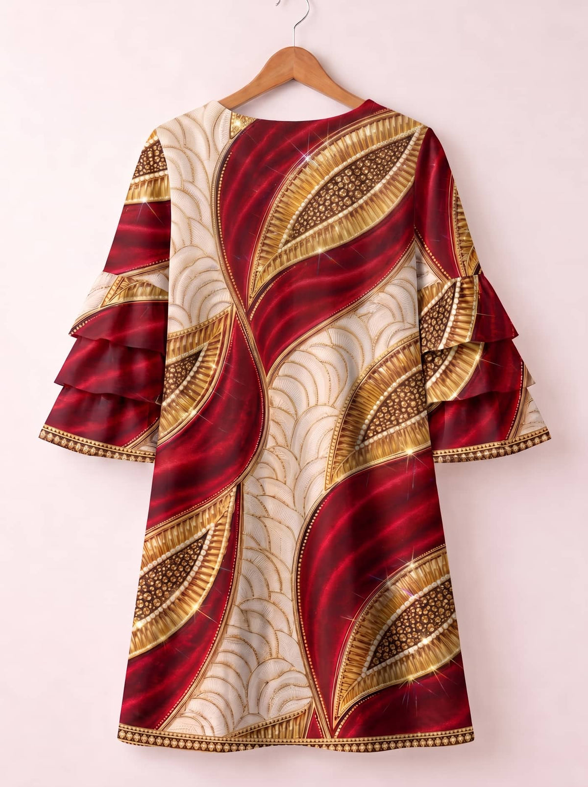 'Utukufu' Stacked Ruffle Sleeve Dress
