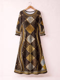'Fataki' Long Sleeve Maxi Dress