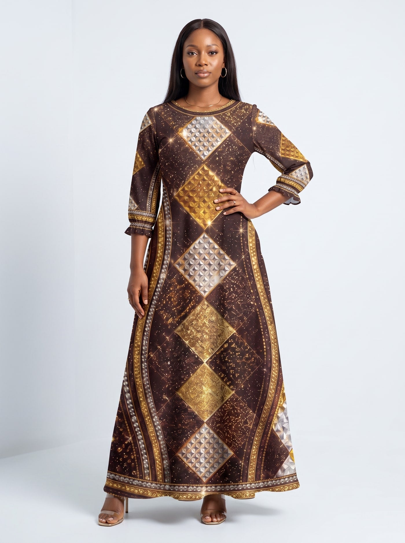 'Fataki' Long Sleeve Maxi Dress