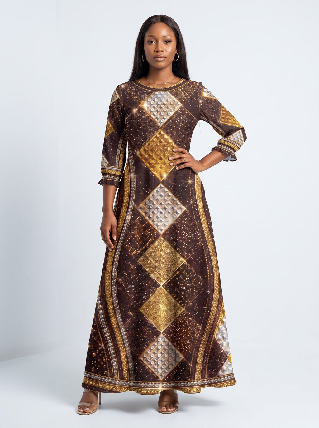 'Fataki' Long Sleeve Maxi Dress