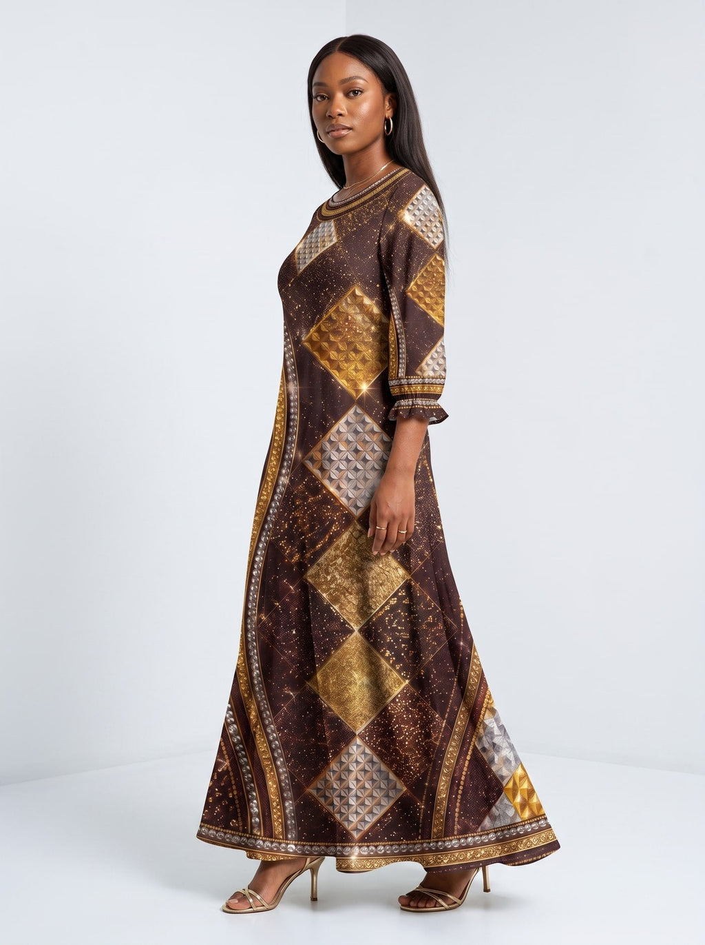 'Fataki' Long Sleeve Maxi Dress