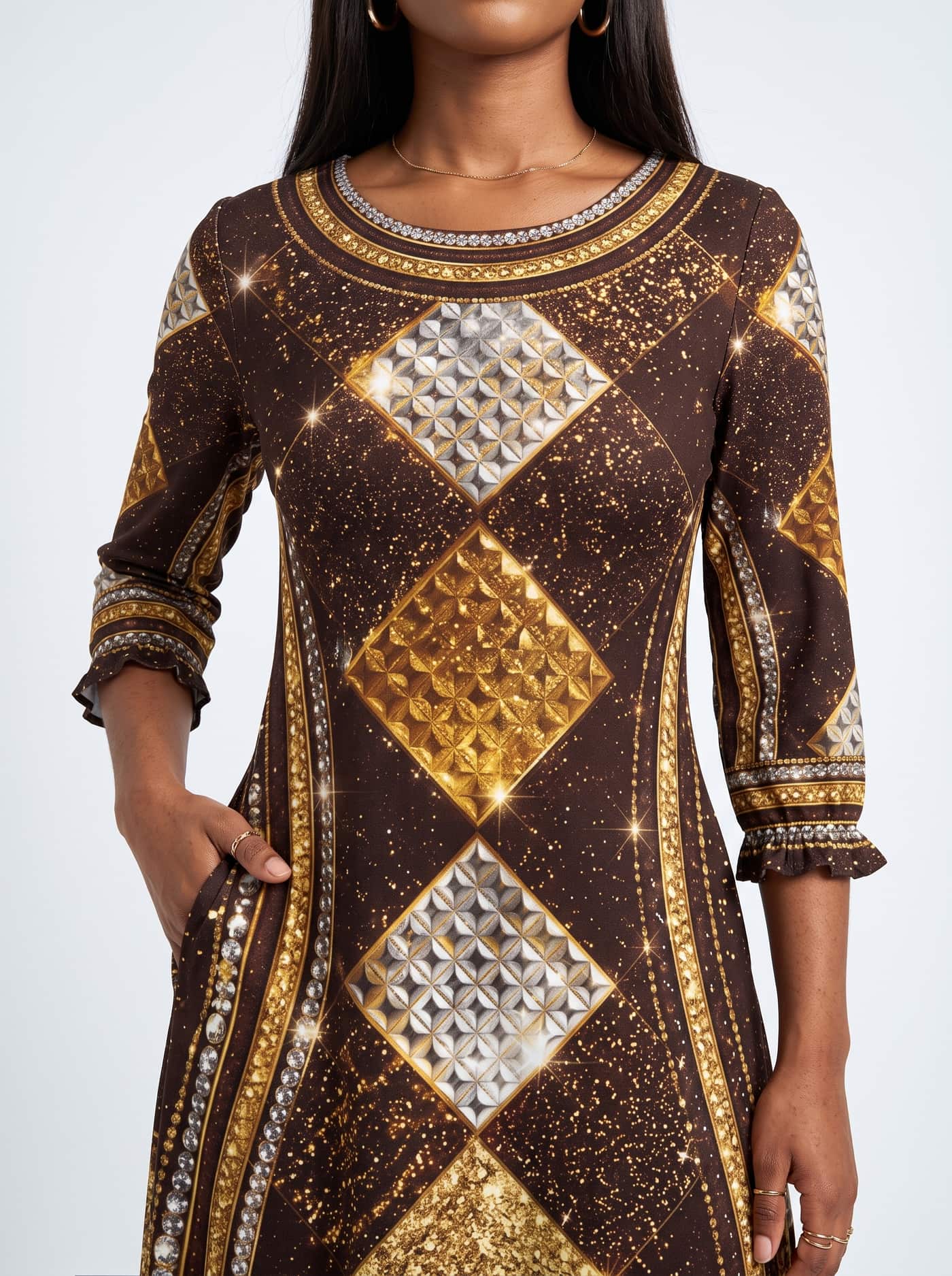 'Fataki' Long Sleeve Maxi Dress