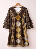 'Fataki' Stacked Ruffle Sleeve Dress