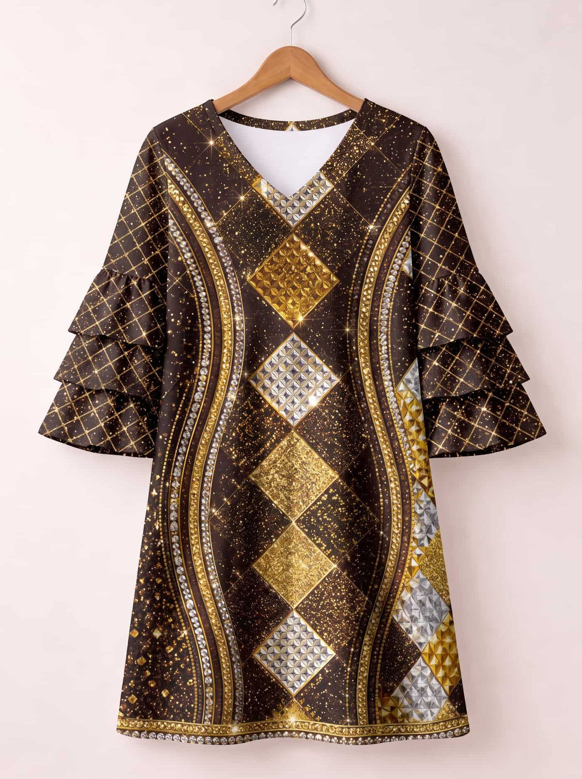 'Fataki' Stacked Ruffle Sleeve Dress