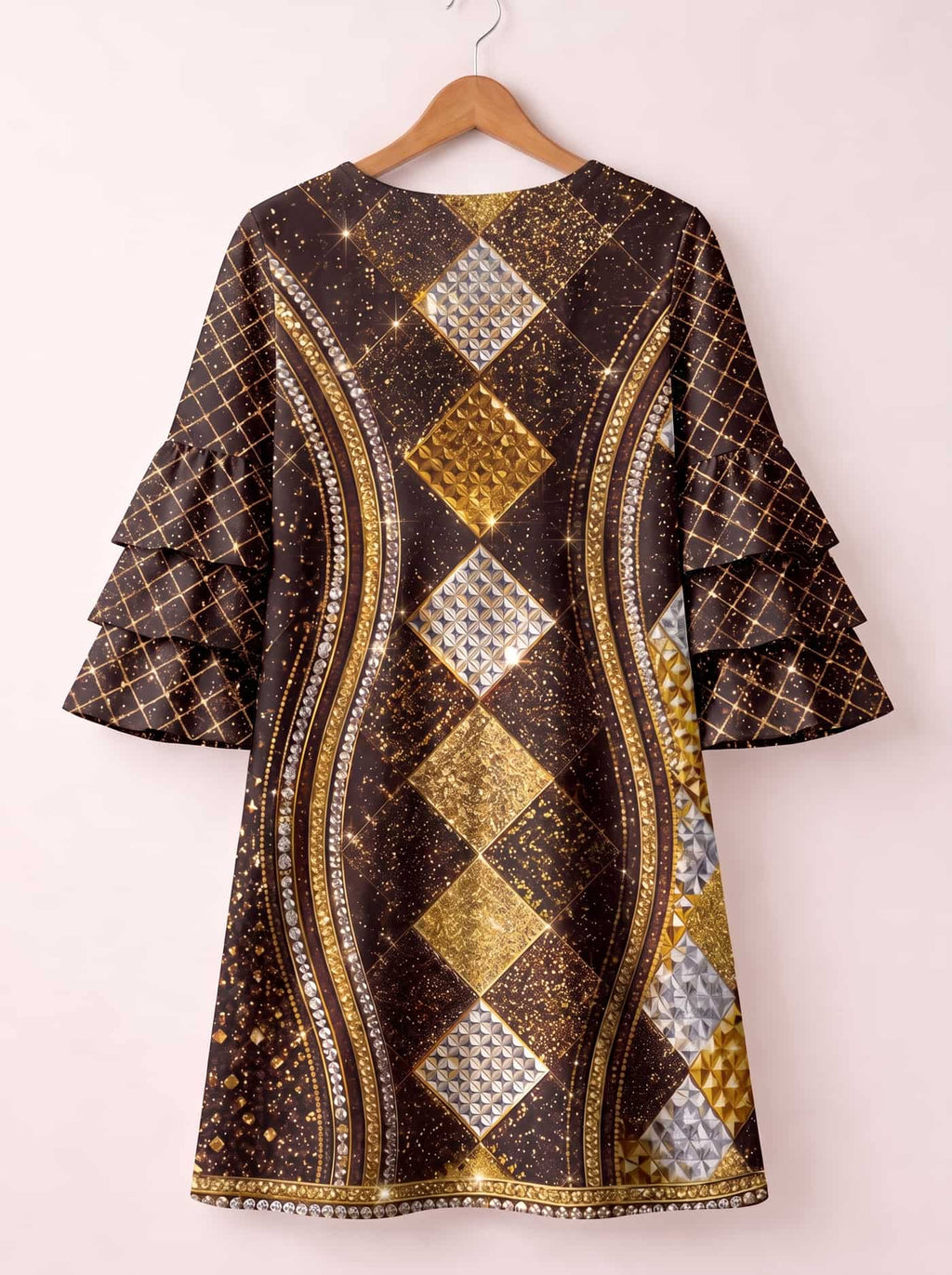 'Fataki' Stacked Ruffle Sleeve Dress