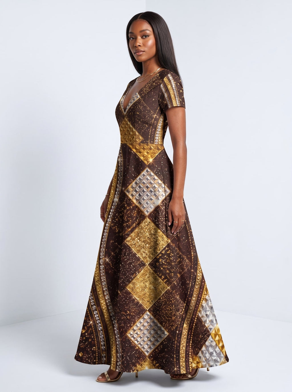 'Fataki' Short Sleeve Maxi Dress