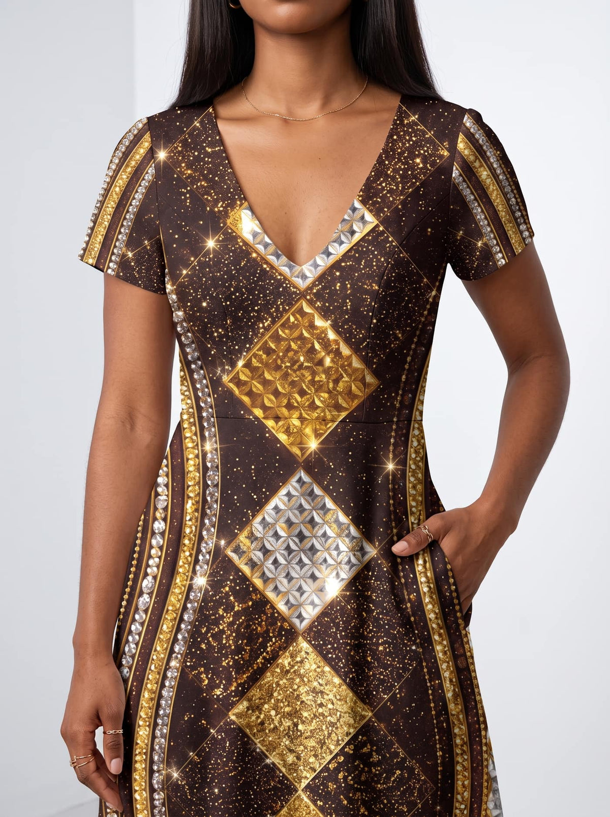 'Fataki' Short Sleeve Maxi Dress