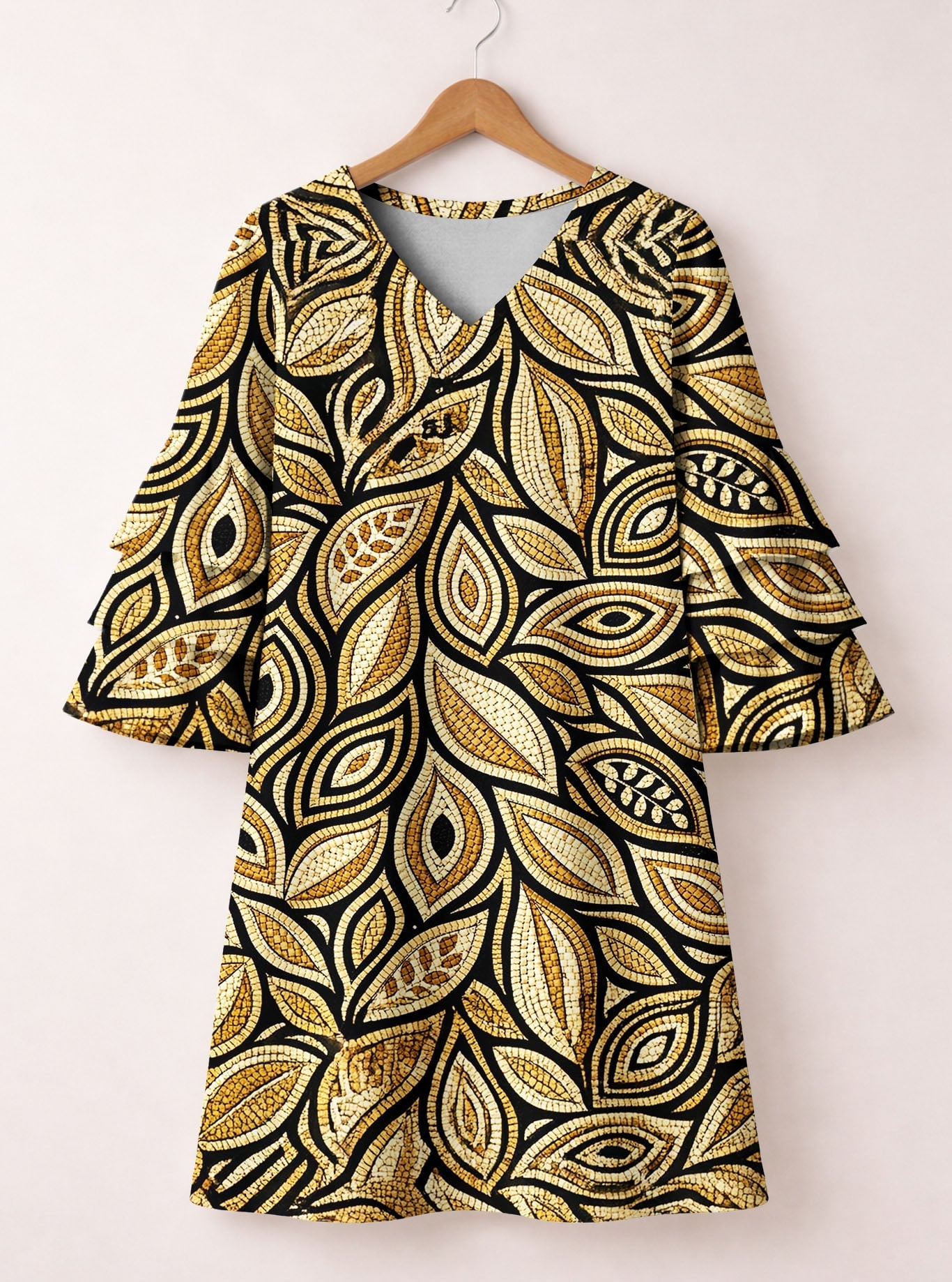 Ashanti Stacked Ruffle Sleeve Dress
