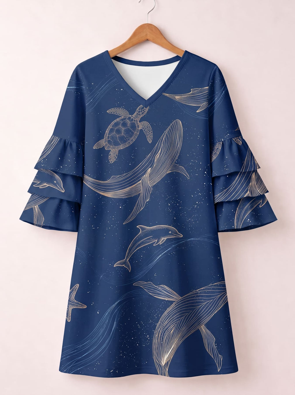 'Pwani' Stacked Ruffle Sleeve Dress