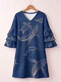 'Pwani' Stacked Ruffle Sleeve Dress