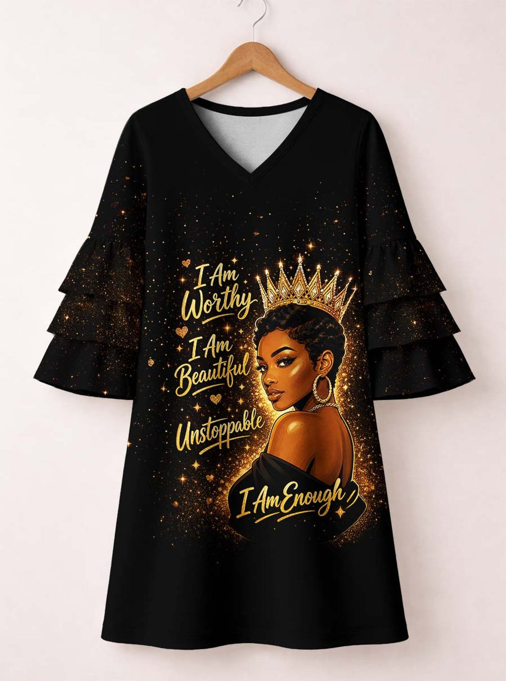 'Tunu' Stacked Ruffle Sleeve Dress