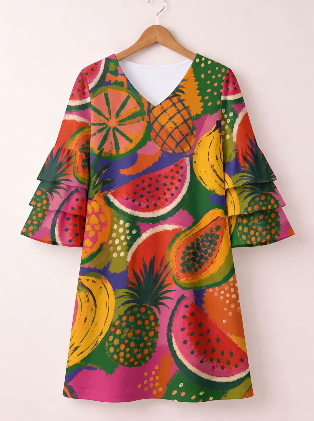 'Matunda' Stacked Ruffle Sleeve Dress