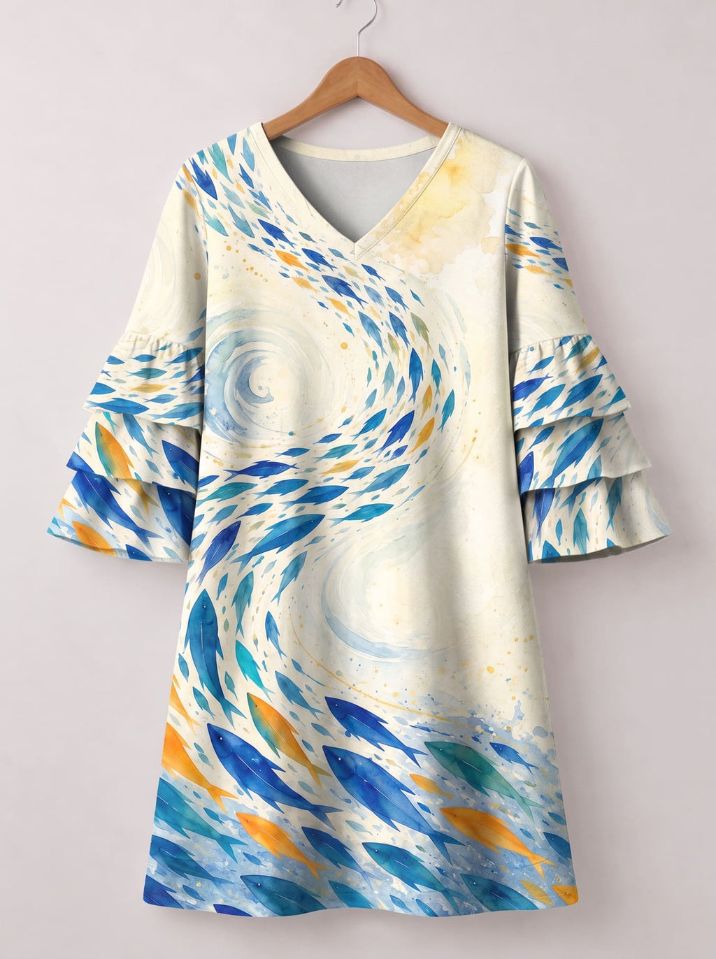 'Samaki' Stacked Ruffle Sleeve Dress