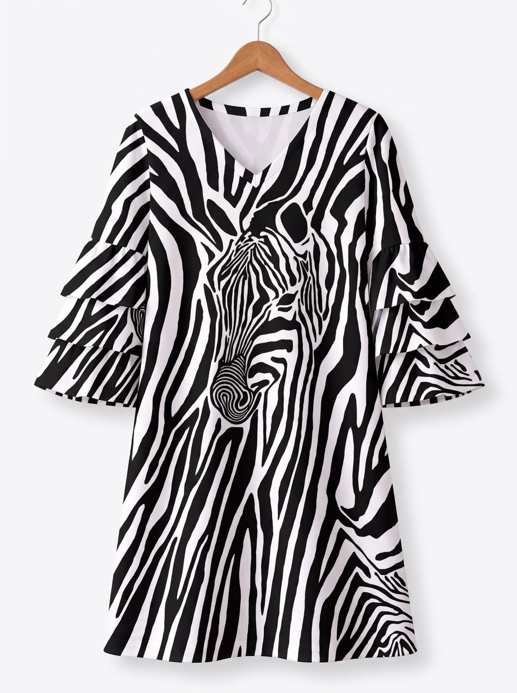 'Punda' Stacked Ruffle Sleeve Dress