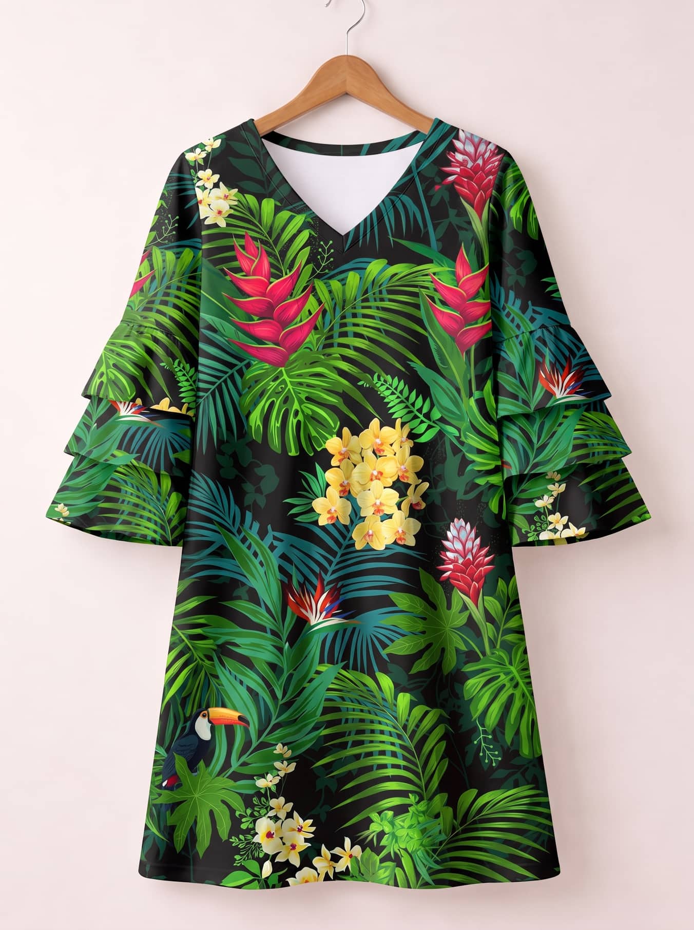 'Kitropiki' Stacked Ruffle Sleeve Dress