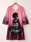 'August Queen Pink' Stacked Ruffle Sleeve Dress