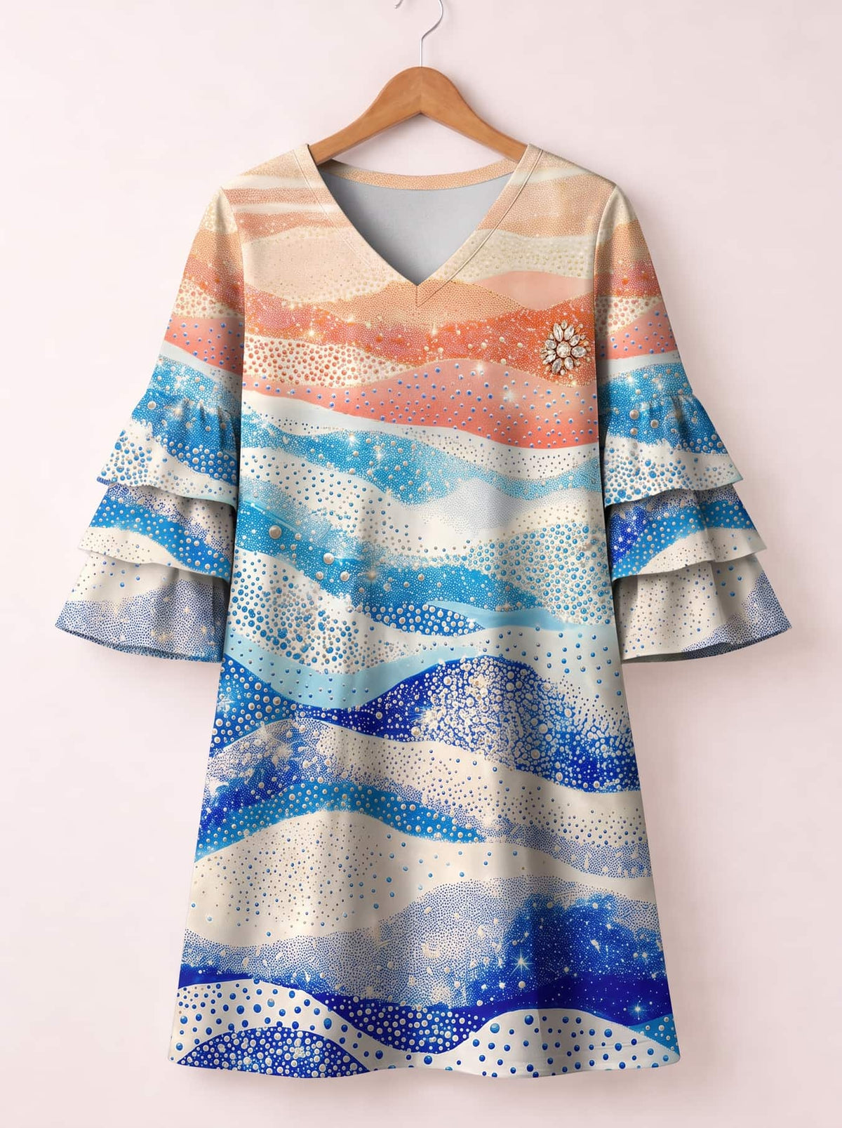 'Maji' Stacked Ruffle Sleeve Dress