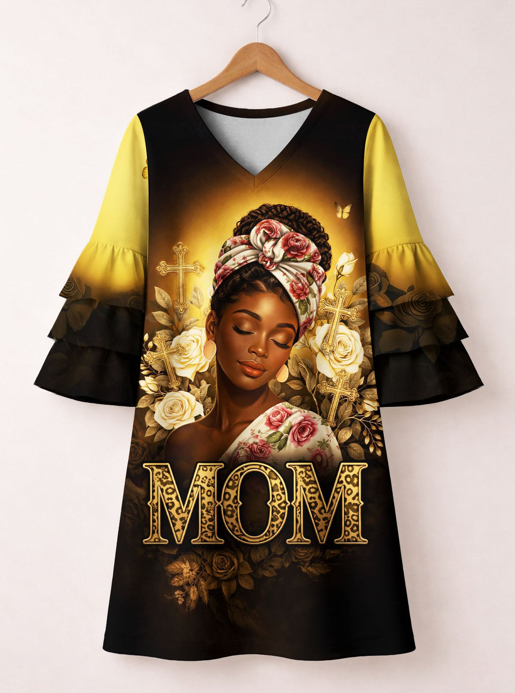 'Iyanu' Stacked Ruffle Sleeve Dress