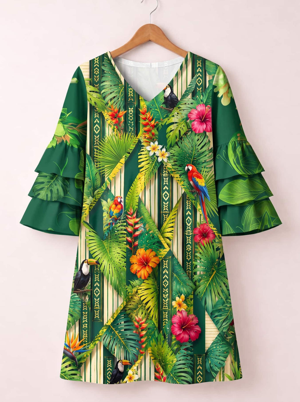 'Msitu' Stacked Ruffle Sleeve Dress