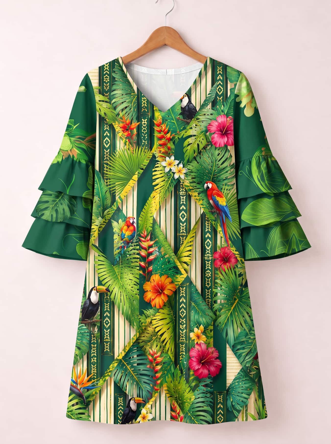 'Msitu' Stacked Ruffle Sleeve Dress