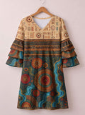 'Mto' Stacked Ruffle Sleeve Dress