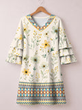 'Alizeti' Stacked Ruffle Sleeve Dress