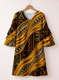 'Kahiko' Stacked Ruffle Sleeve Dress