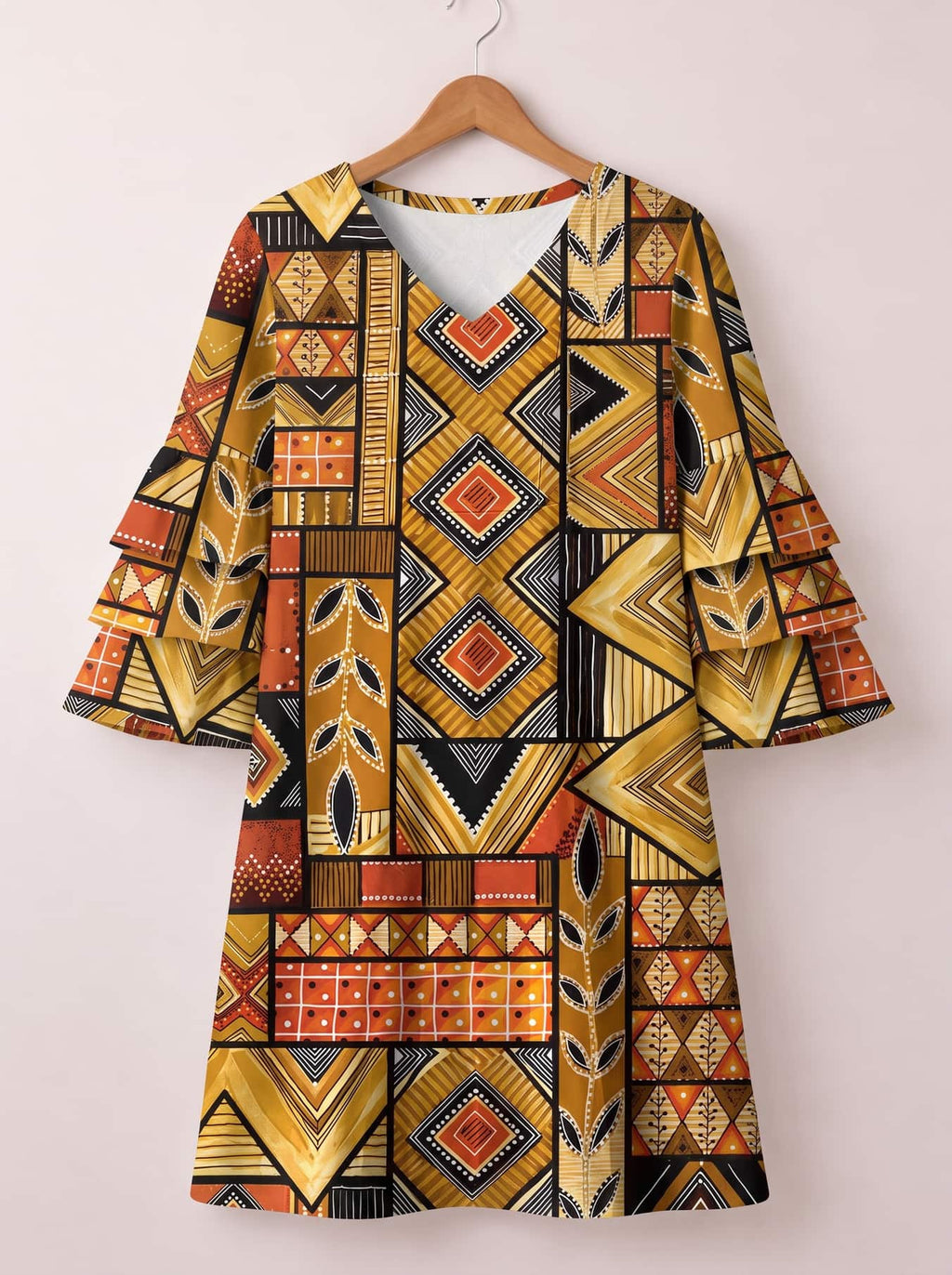 'Ardhi' Stacked Ruffle Sleeve Dress