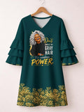 'Imara' Stacked Ruffle Sleeve Dress