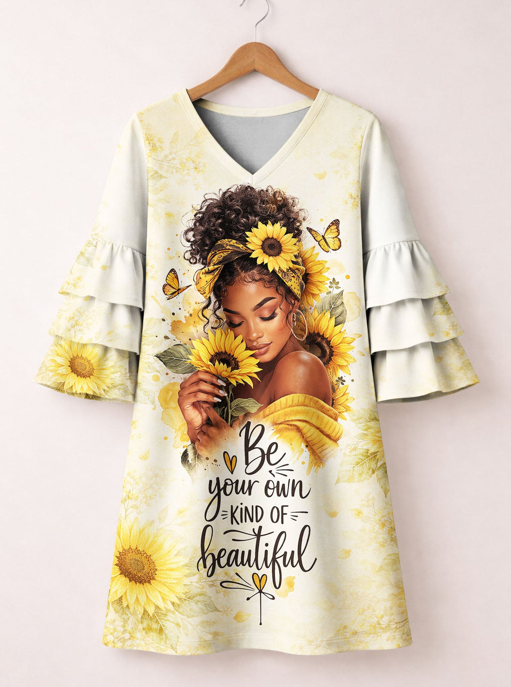 'Jua' Stacked Ruffle Sleeve Dress