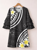 'Melia' Stacked Ruffle Sleeve Dress