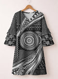 'Hoku' Stacked Ruffle Sleeve Dress