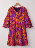 'Waridi' Stacked Ruffle Sleeve Dress