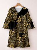 'Pualani' Stacked Ruffle Sleeve Dress