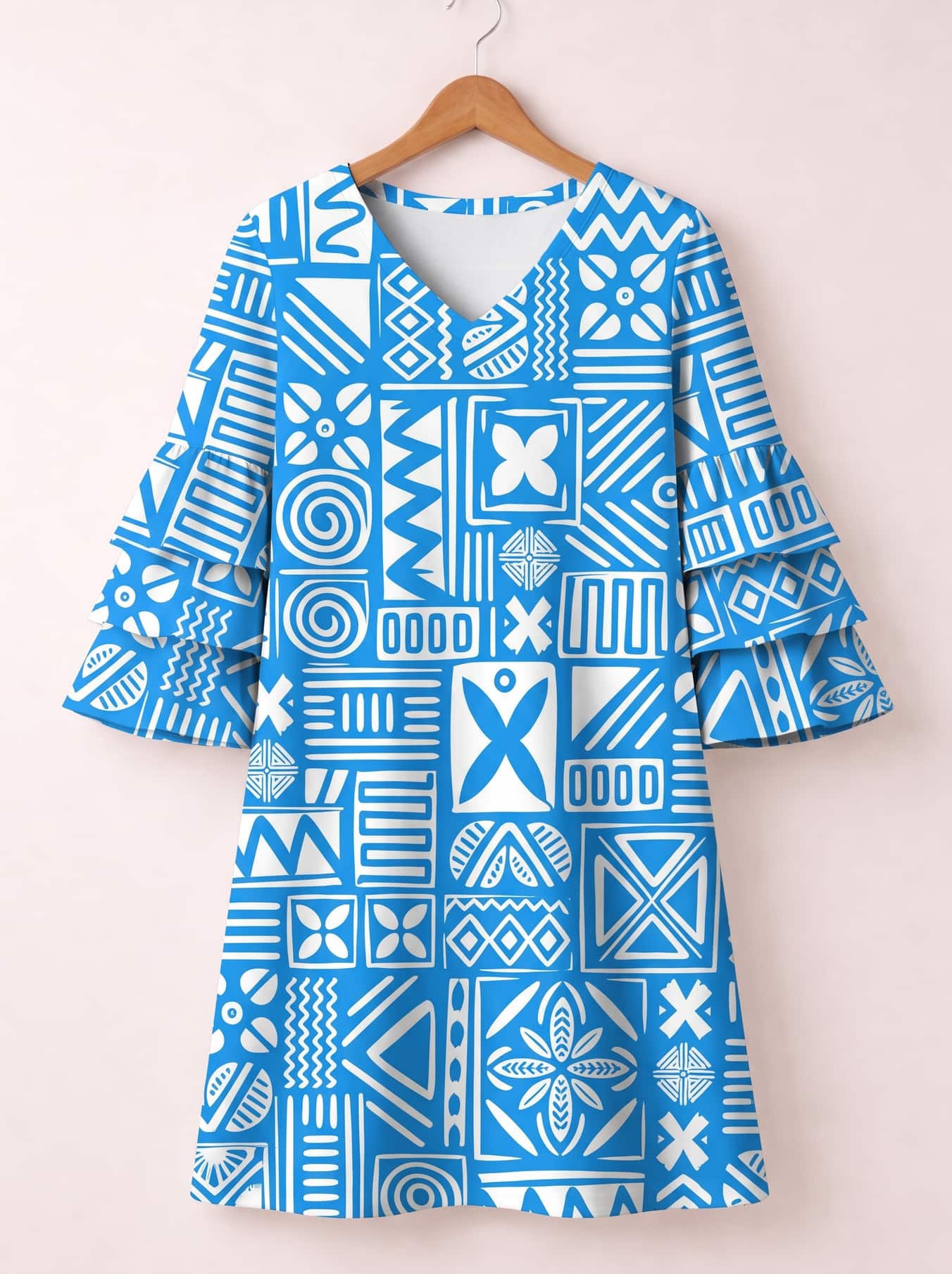 'Anga' Stacked Ruffle Sleeve Dress