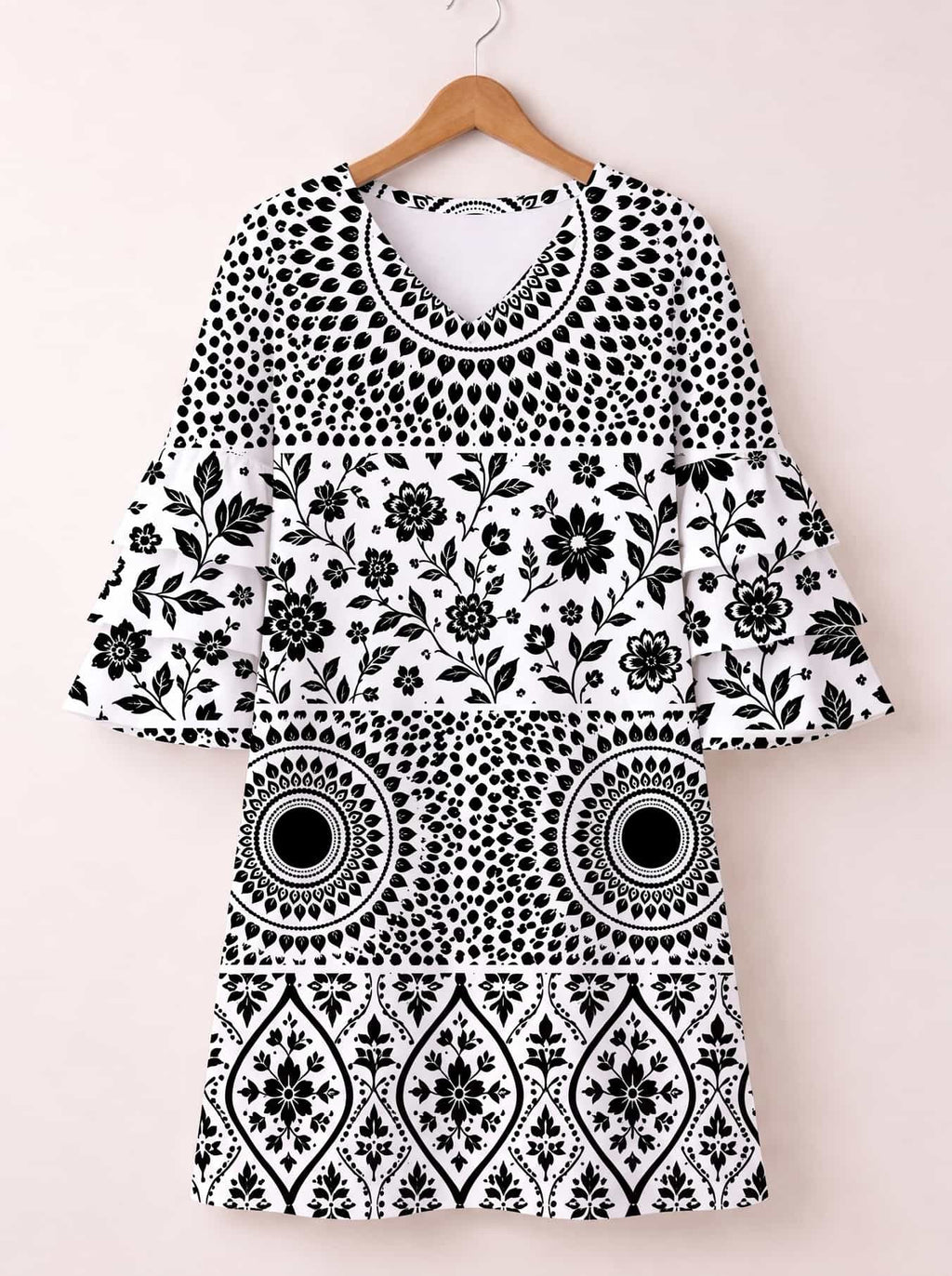 'Mwanga' Stacked Ruffle Sleeve Dress