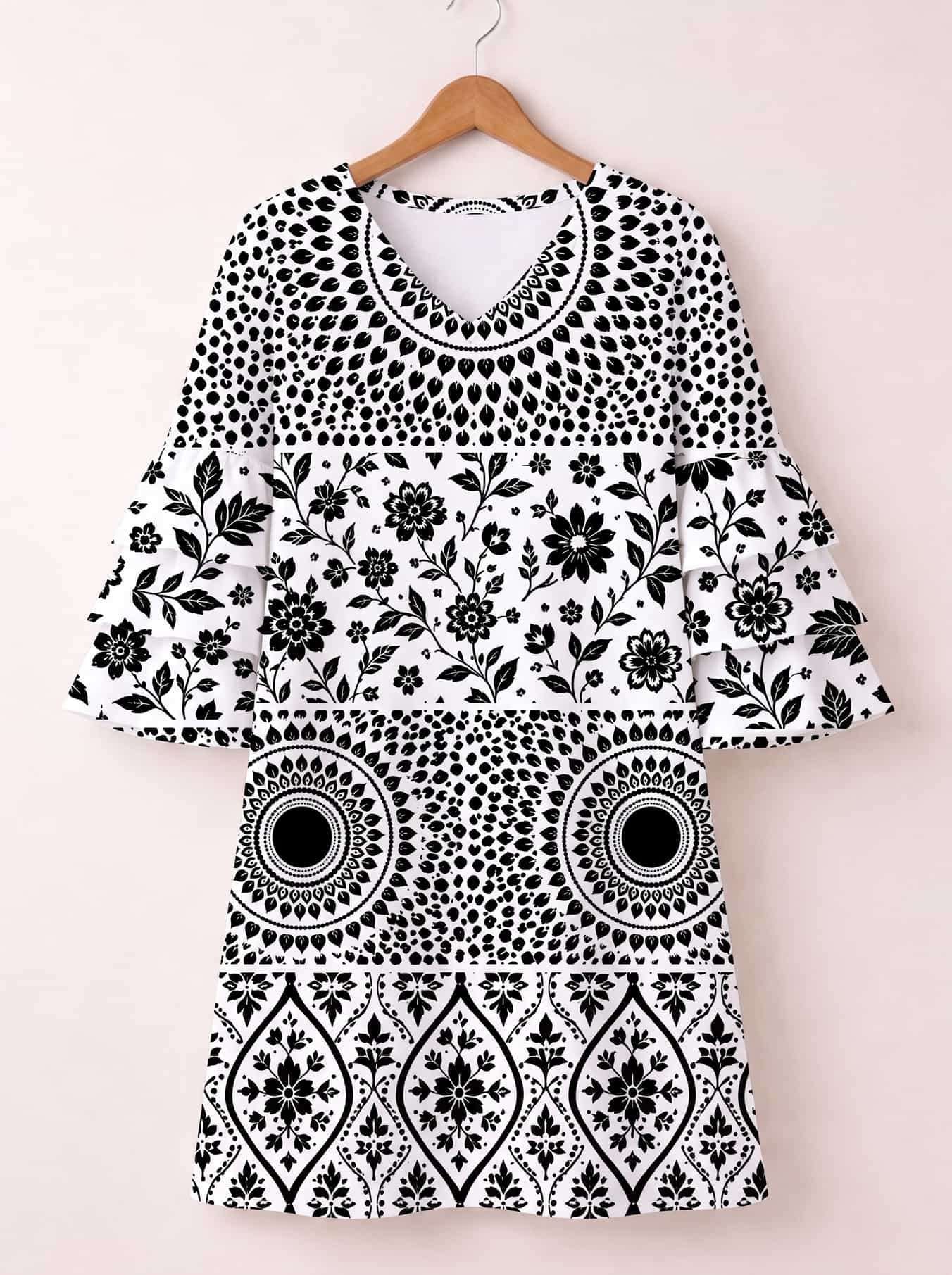 'Mwanga' Stacked Ruffle Sleeve Dress