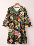 'Kasuku' Stacked Ruffle Sleeve Dress