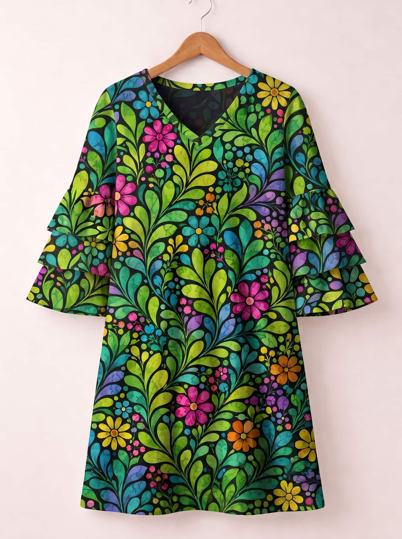 'Zumaridi' Stacked Ruffle Sleeve Dress