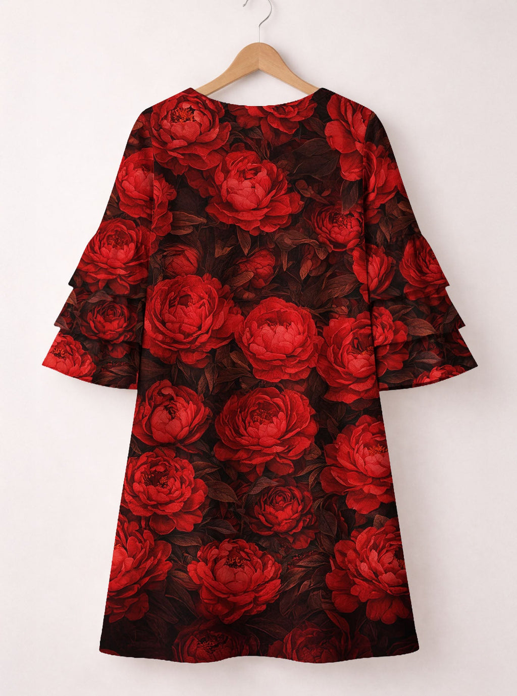 'Tosha' Stacked Ruffle Sleeve Dress