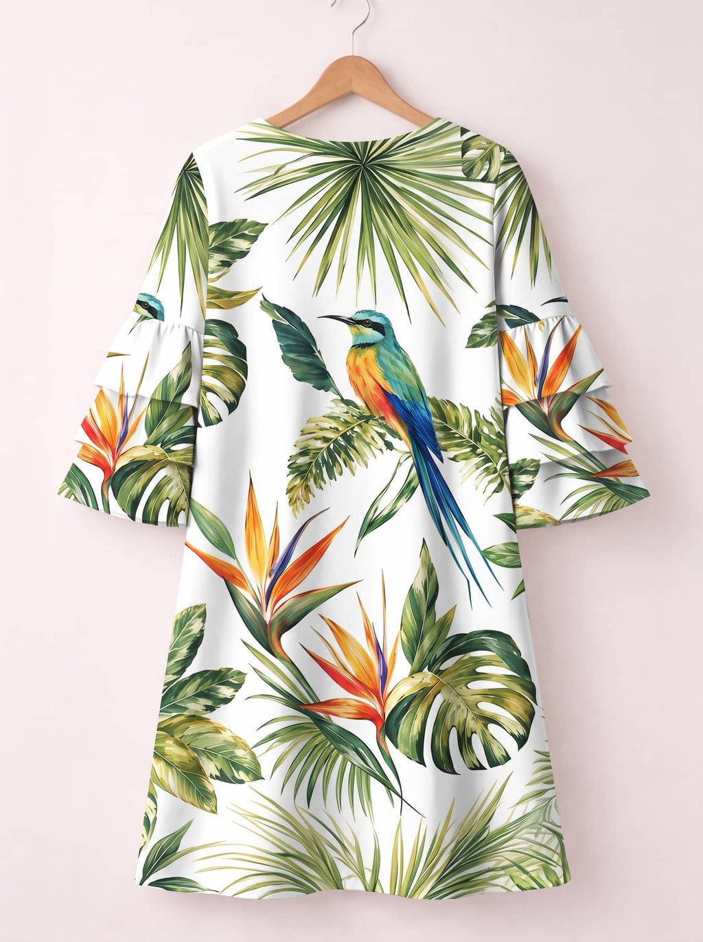'Ndege' Stacked Ruffle Sleeve Dress