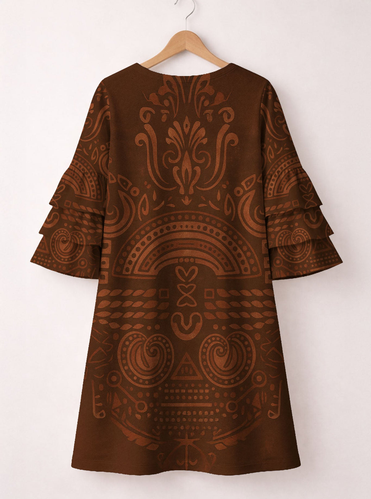 Dope Black Mom Stacked Ruffle Sleeve Dress