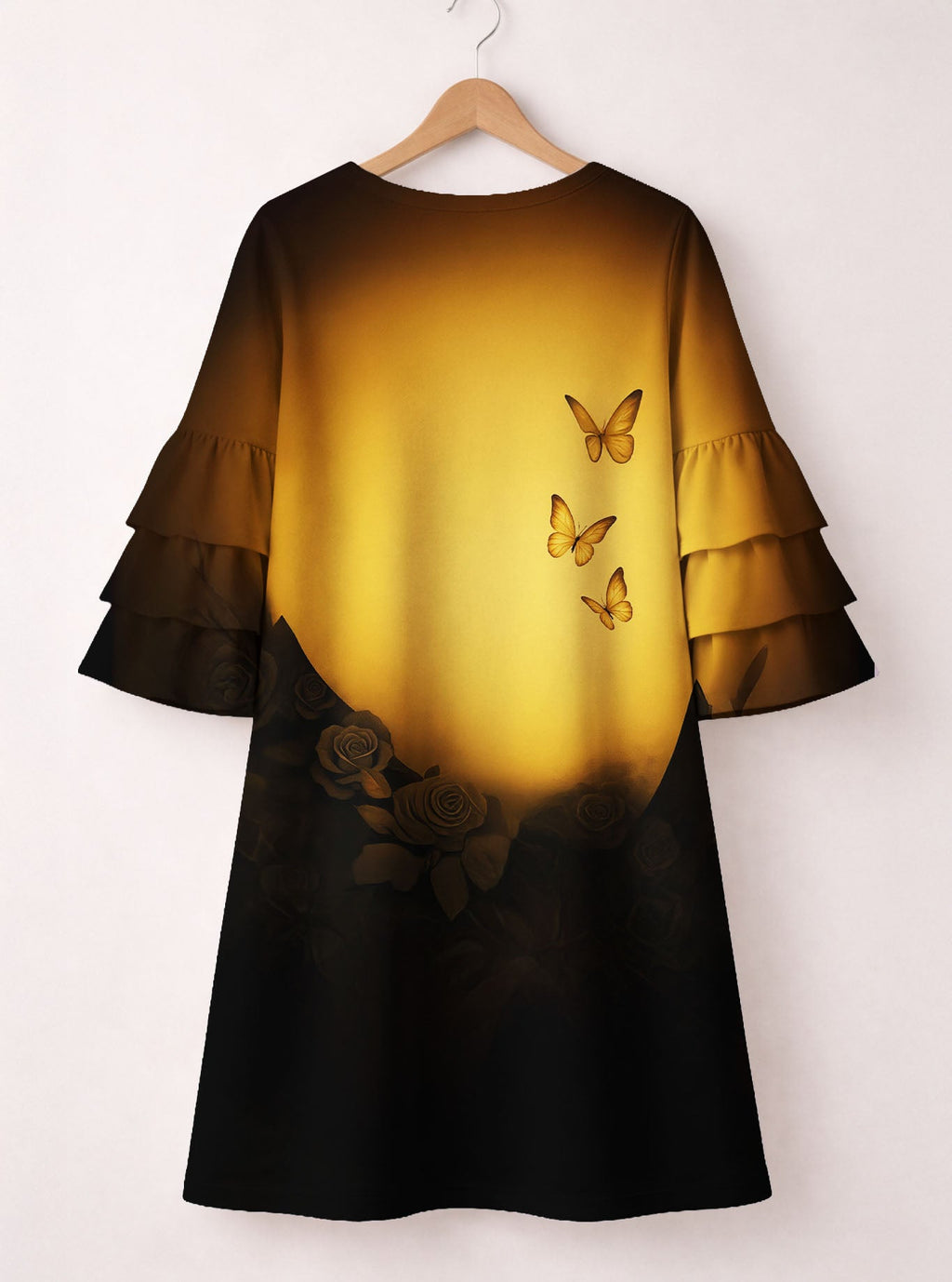'Selah' Stacked Ruffle Sleeve Dress