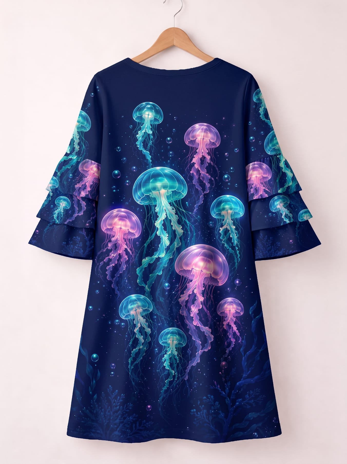 'Bahari' Stacked Ruffle Sleeve Dress