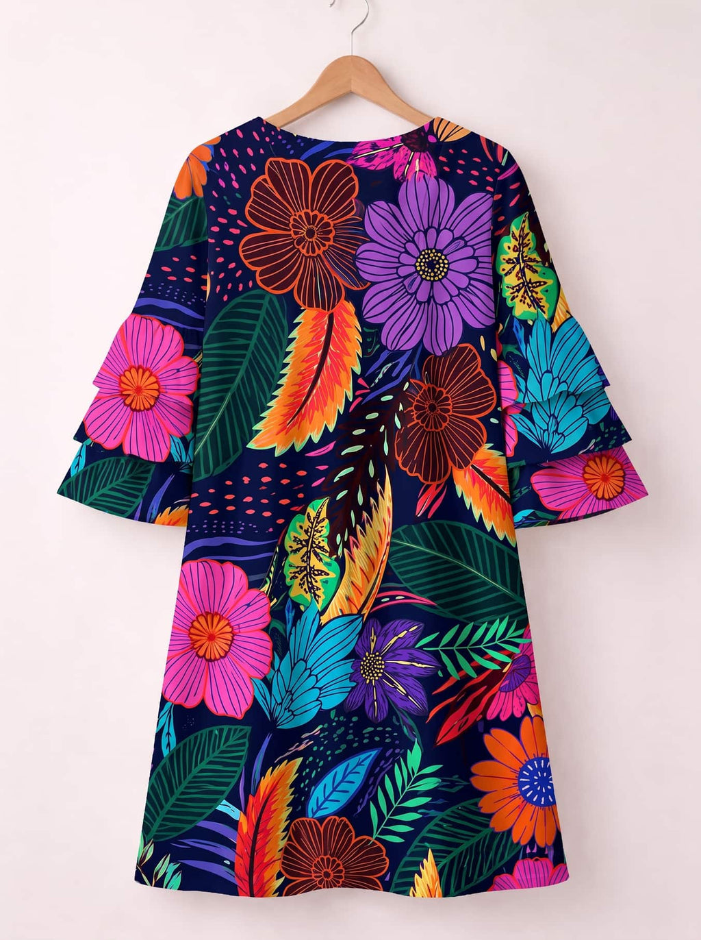 'Bustani' Stacked Ruffle Sleeve Dress