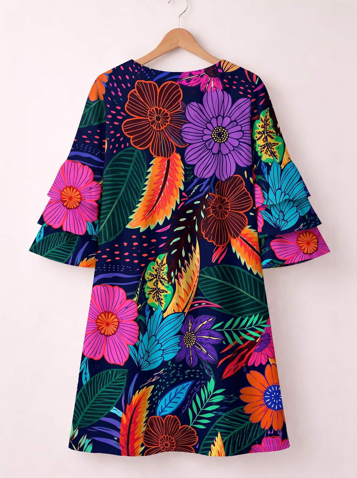 'Bustani' Stacked Ruffle Sleeve Dress